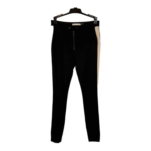 Alice + Olivia Daryl Riding Pant in Black & Natural - Picture 5 of 15